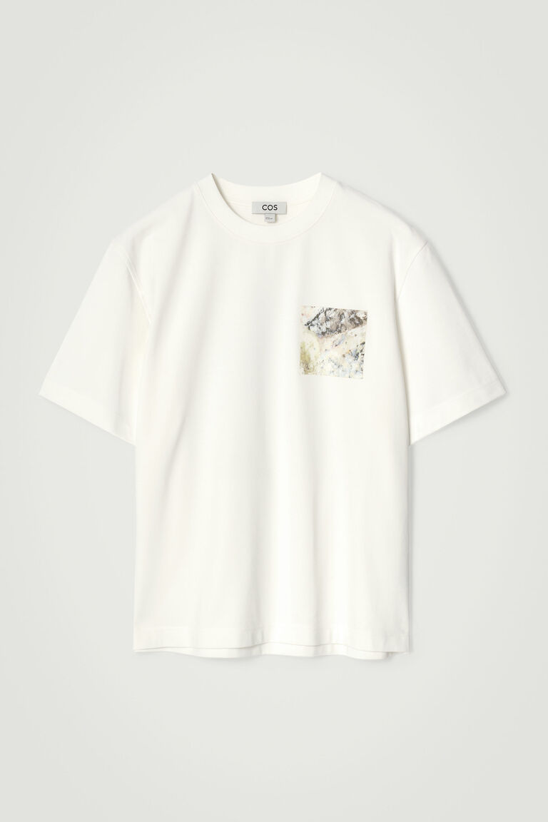 RELAXED MARBLE-PRINT COTTON T-SHIRT
