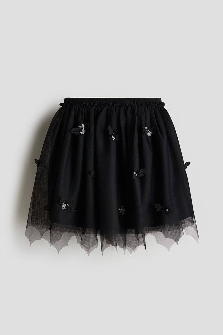 Appliquéd tulle skirt