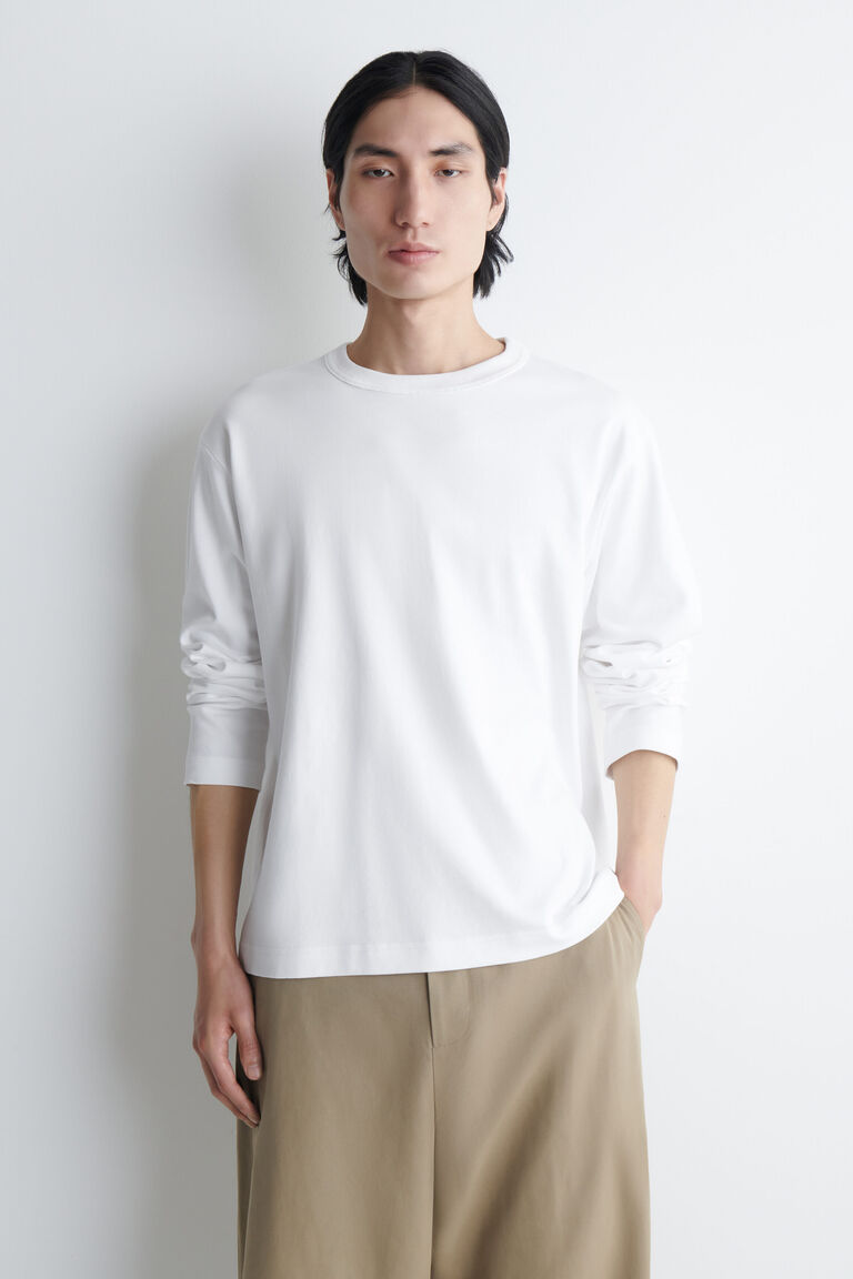 RELAXED JERSEY INTERLOCK LONG-SLEEVED T-SHIRT
