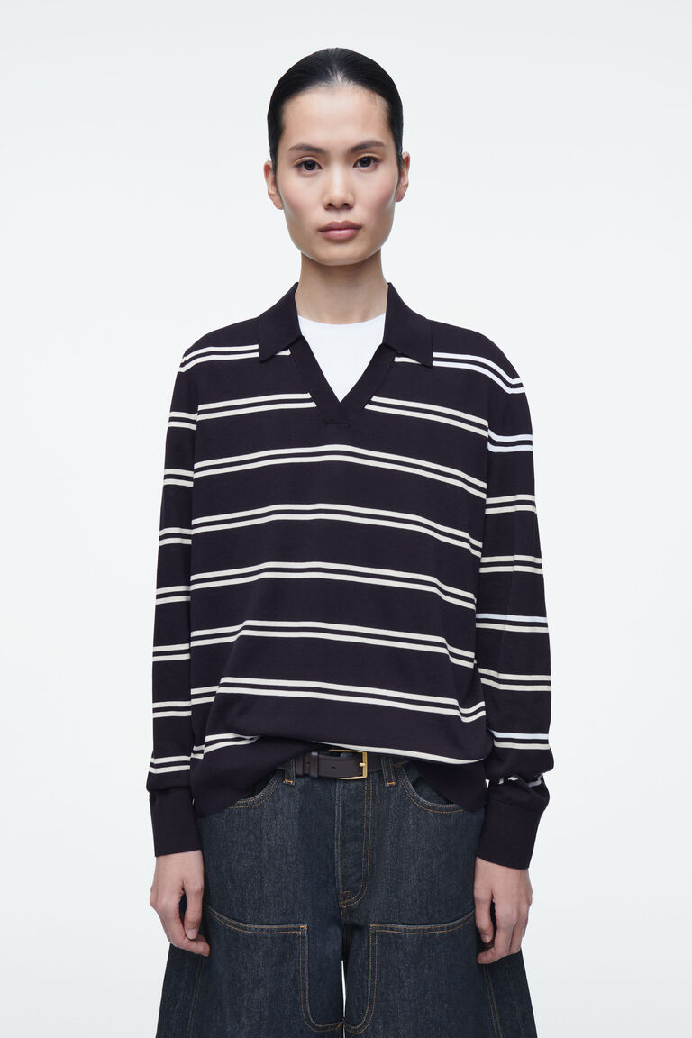 KNITTED SILK POLO SHIRT