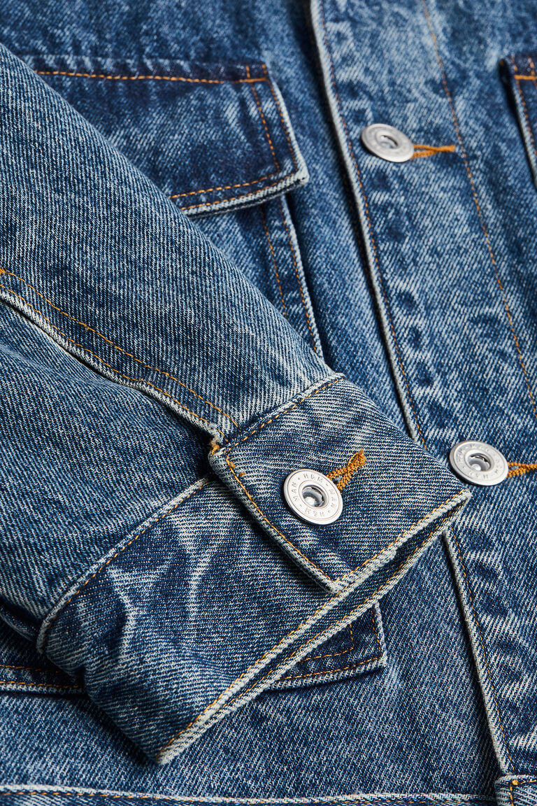 Plaid Collared Denim Jacket