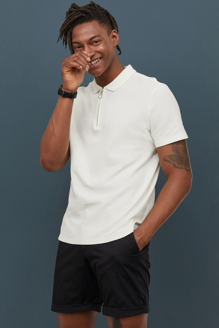 sky blue shirt and white pant