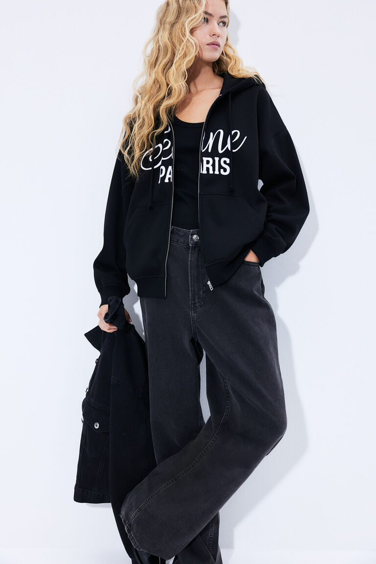 トップス hy0825 Double Zip Oversized Hoodie