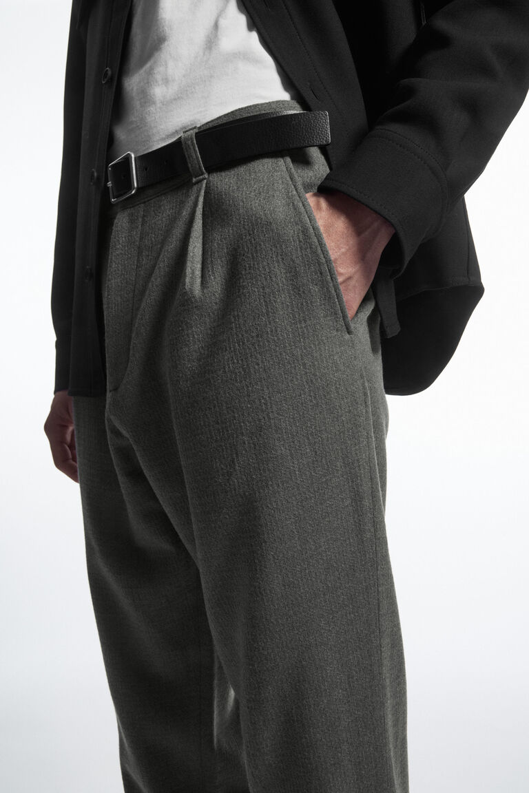 TAPERED WOOL CHINOS