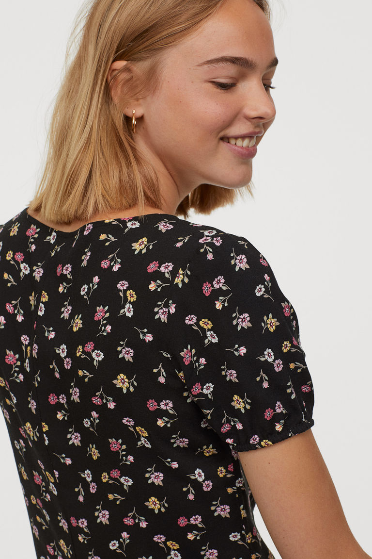 button front dress h&m