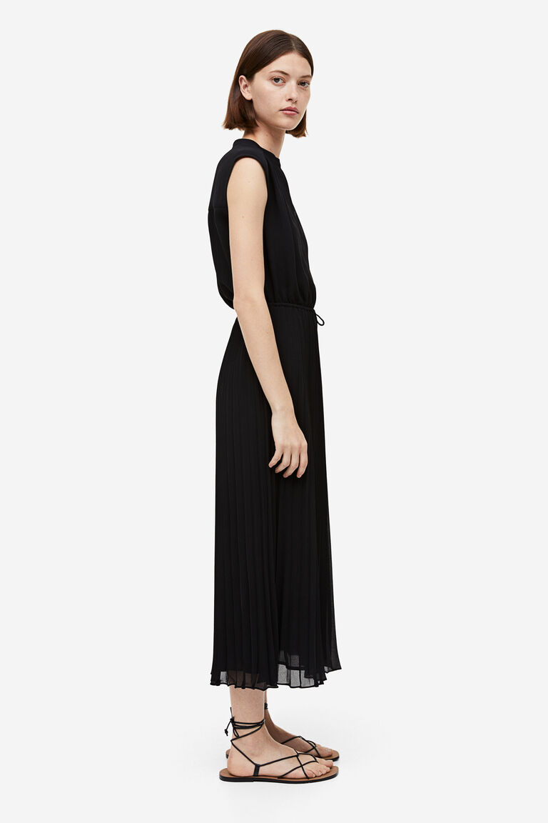 Pleated chiffon dress
