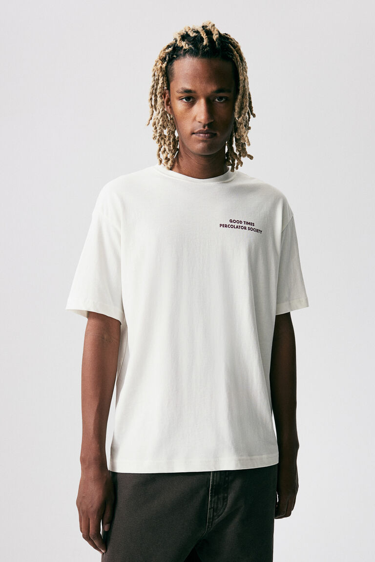 [RECTO] LOOSE FIT COTTON T-SHIRT★人気★ Cotton Fashion Men's Short Sleeve Relaxed Casual Shirt Loose