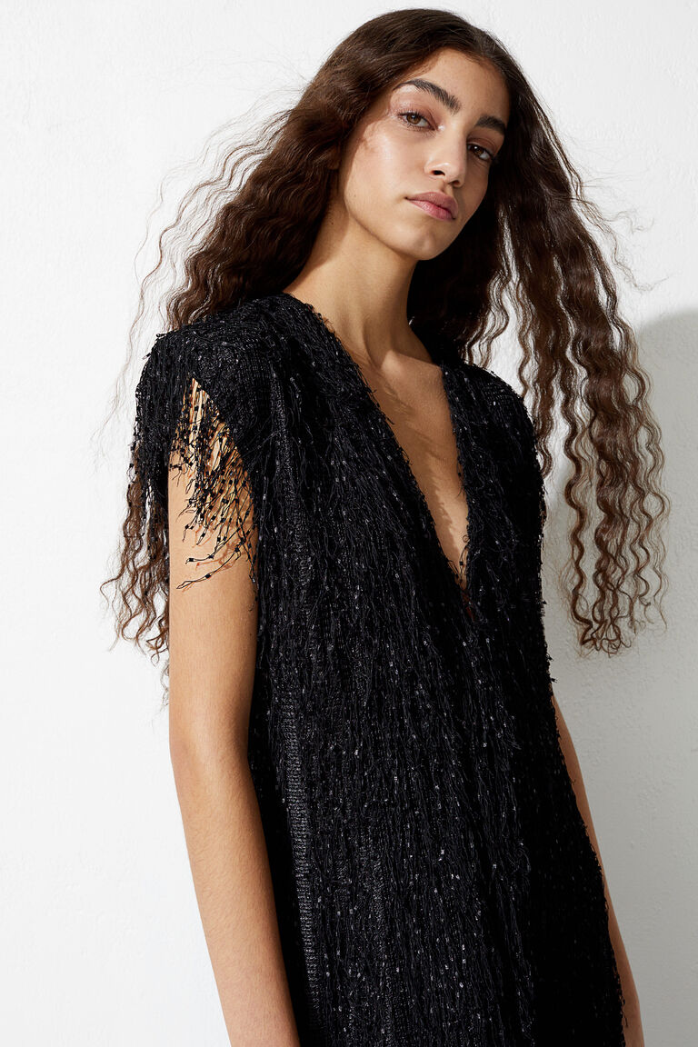 Fringedcovered dress