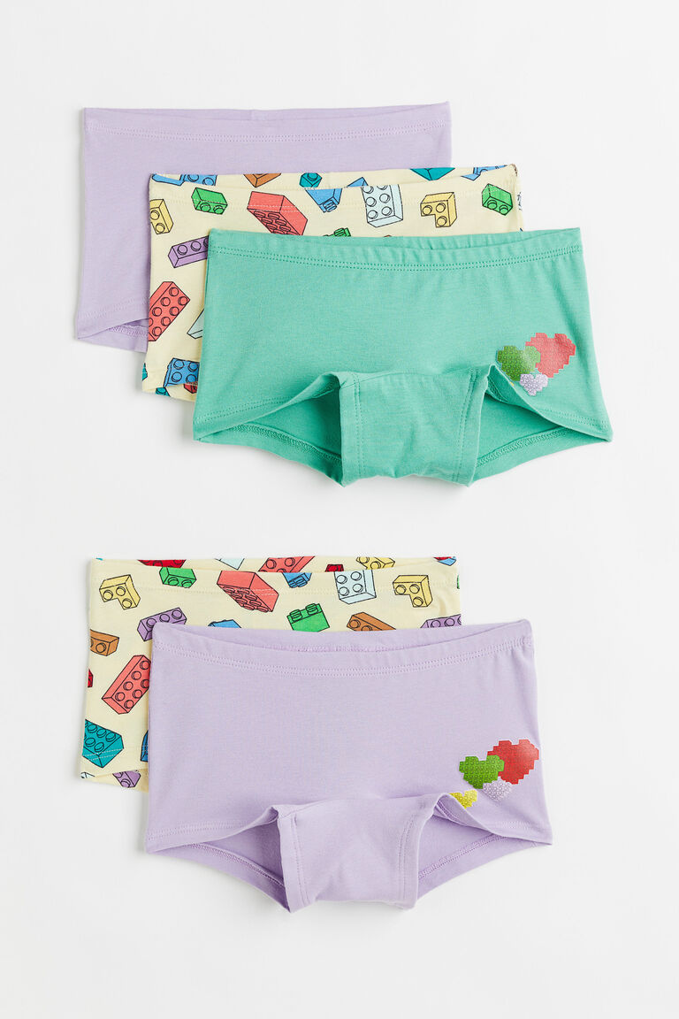 Babyhug 100% Cotton Knit Stripes & Printed Boxers Pack of 5 - Multicolour main image 1