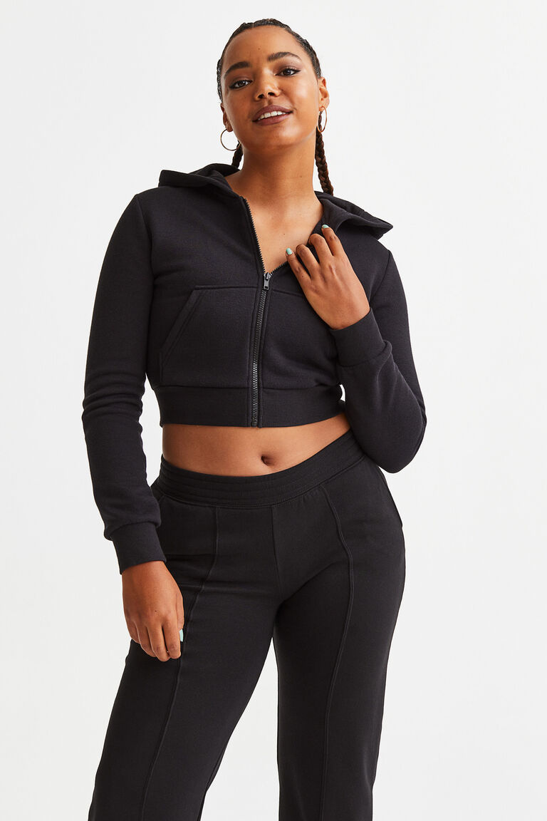 cropped zip up hoodie plus size