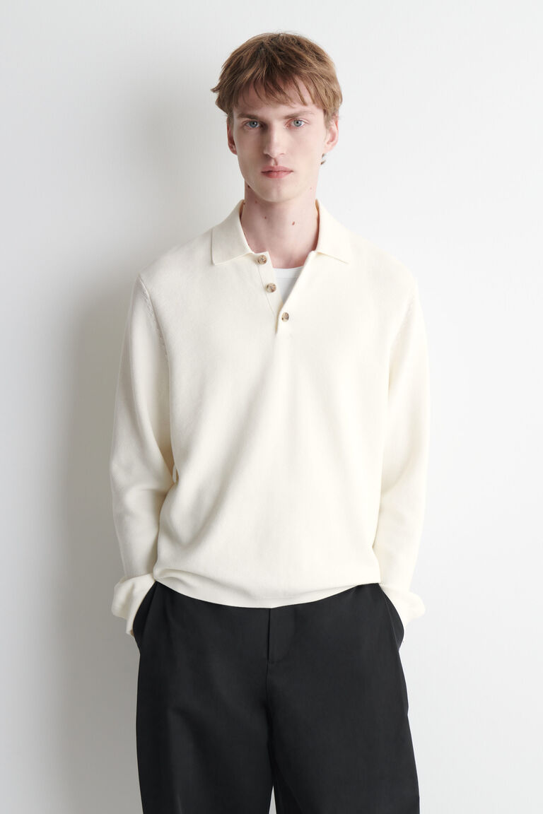 HONEYCOMB-KNIT POLO SHIRT