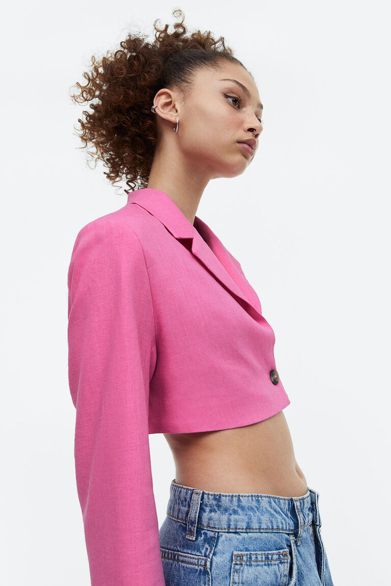 Cropped Light Blue Blazer main image 1