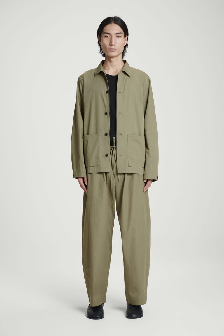 BARREL-LEG DRAWSTRING TROUSERS