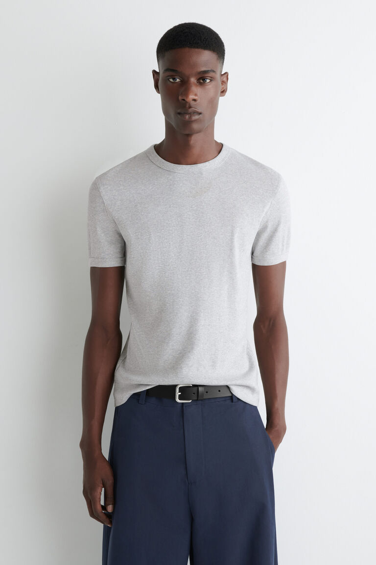 SLIM RIBBED COTTON T-SHIRT