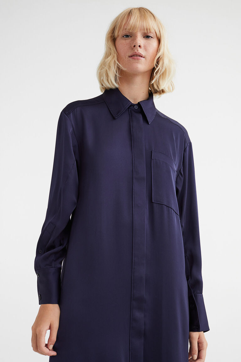 Tie-belt Dress with Buttons