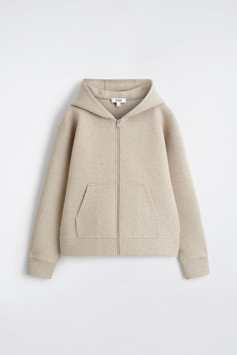 OVERSIZED SCUBA-JERSEY ZIP-UP HOODIE