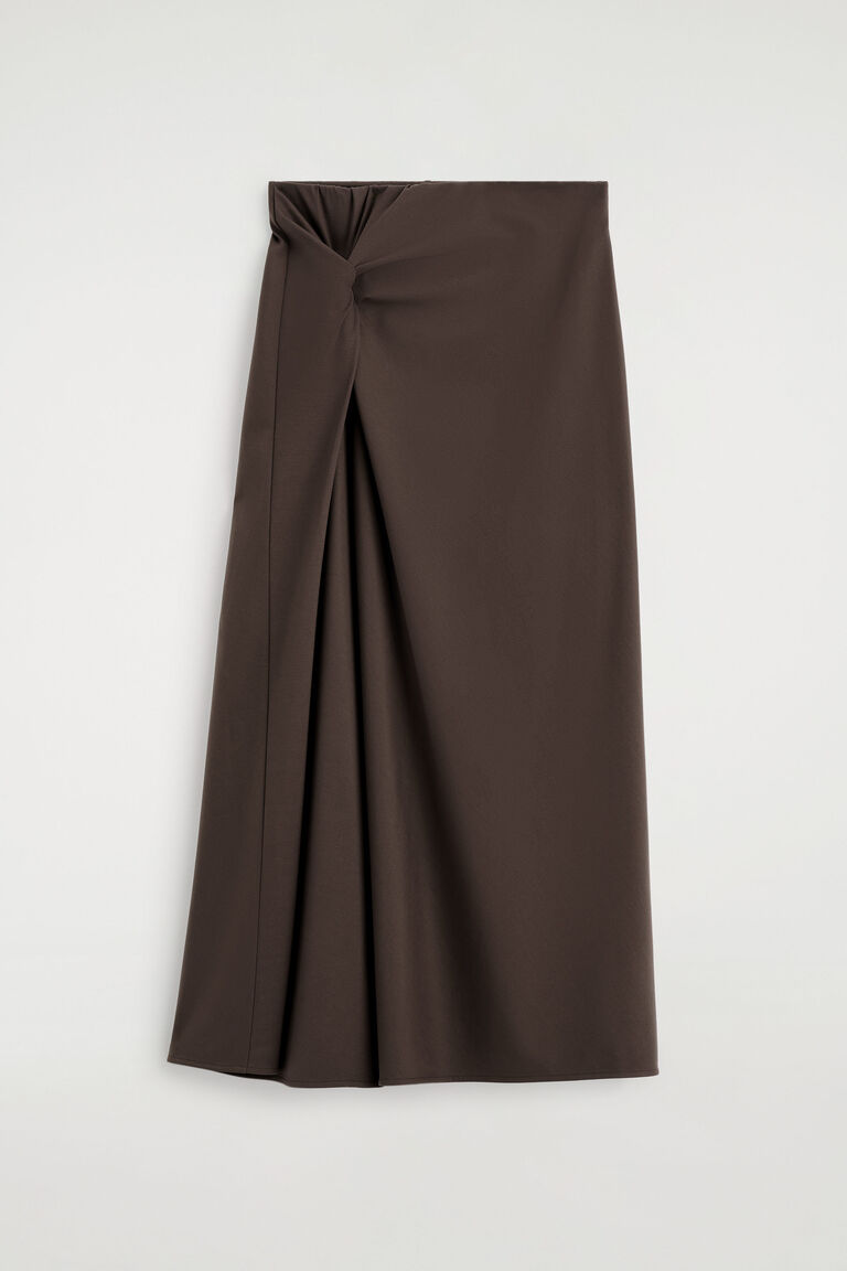 TWIST-DETAIL JERSEY MIDI SKIRT