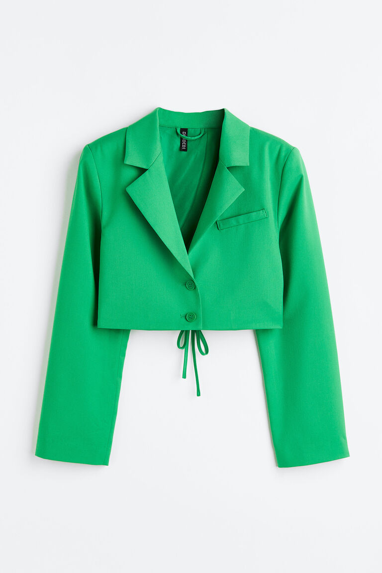 cropped blazer with tie