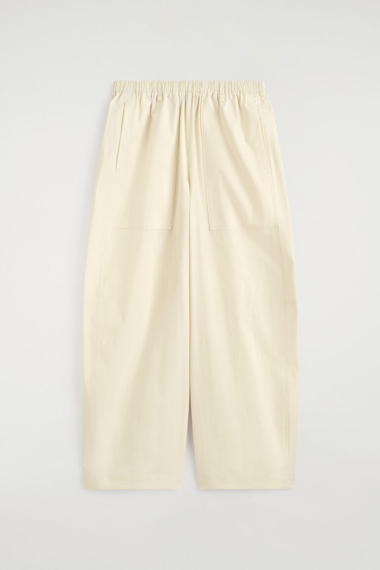 COTTON BARREL-LEG UTILITY TROUSERS