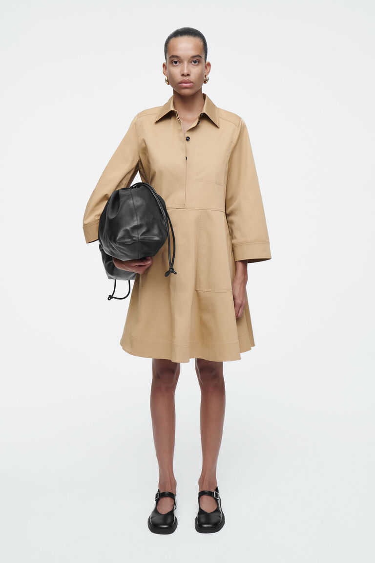 COTTON UTILITY SHIRT DRESS