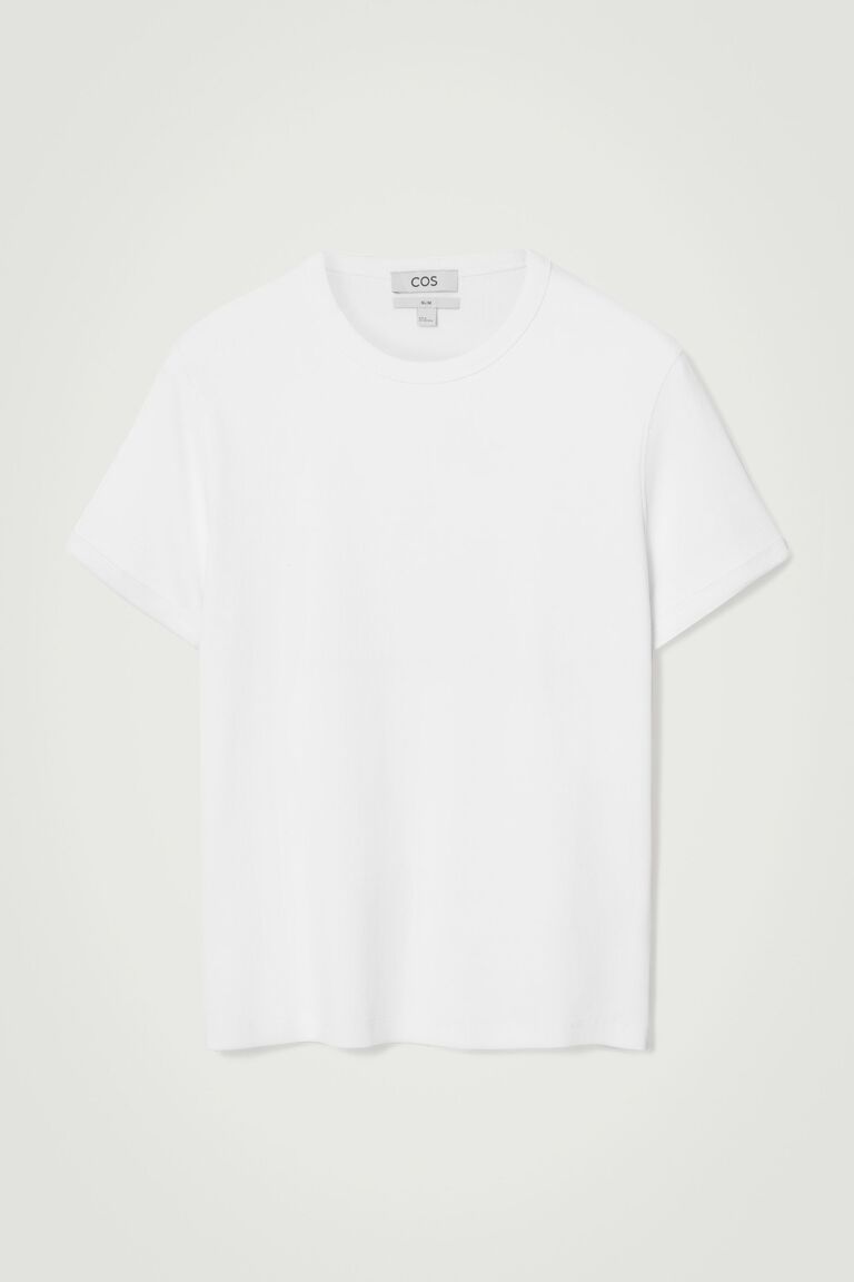 SLIM RIBBED COTTON T-SHIRT