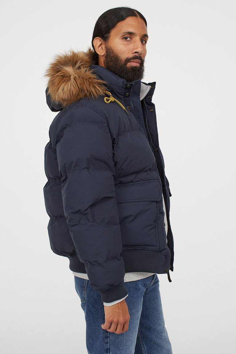 h&m blue puffer jacket