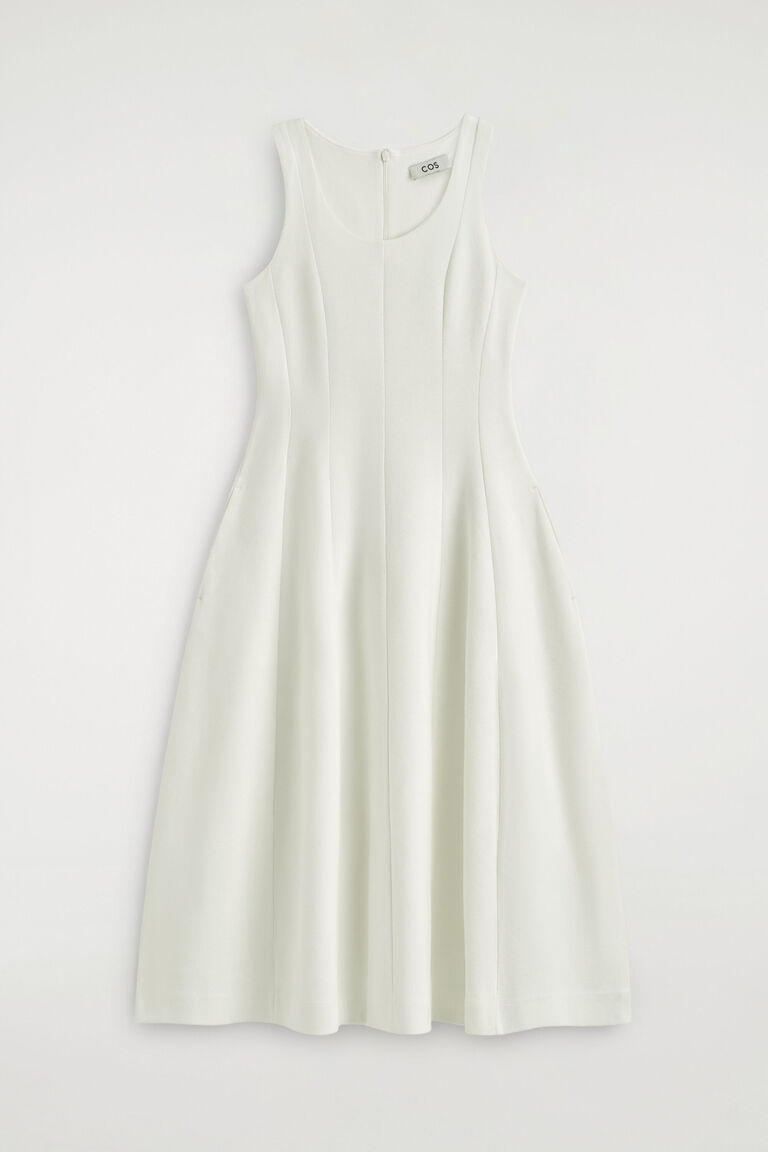 SCULPTED COTTON MIDI DRESS