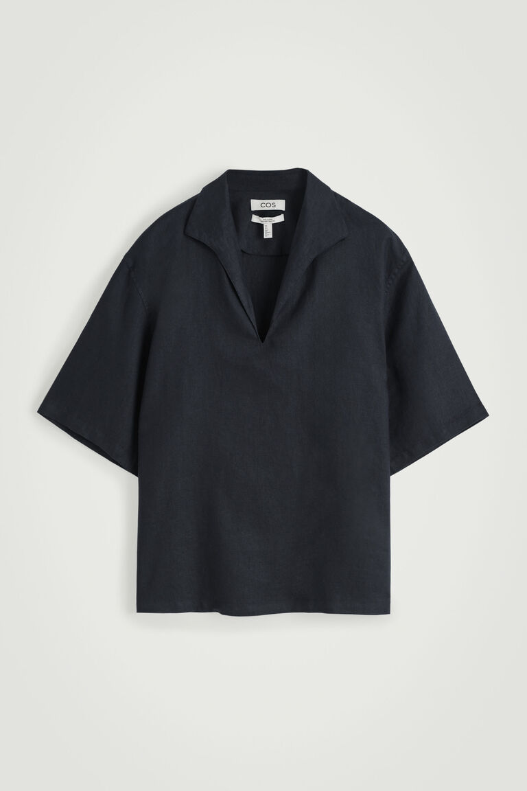 เสื้อเชิ้ตผ้าลินินคอเปิด