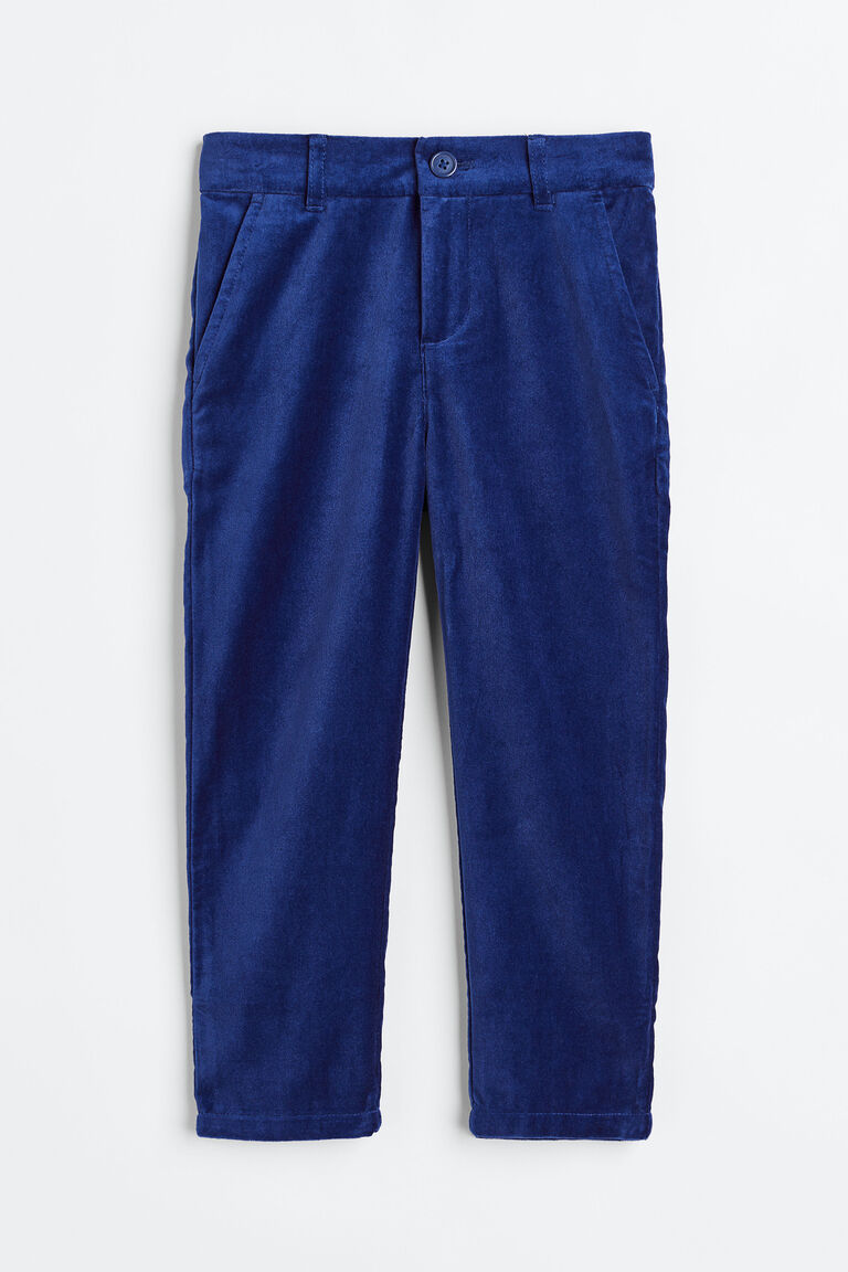 White Velvet Trousers With Side Slits