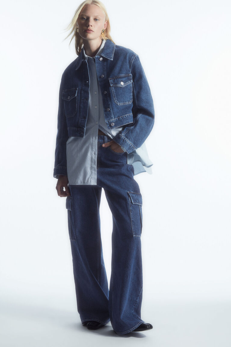 DENIM CARGO TROUSERS