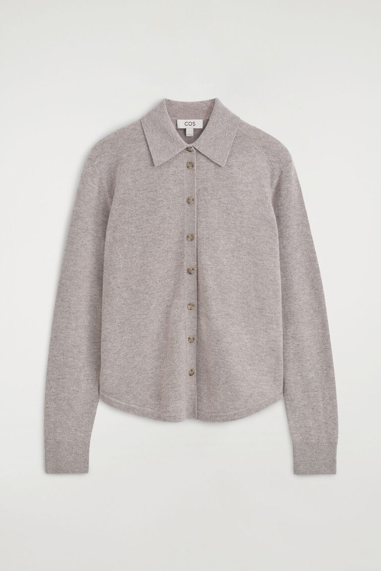 ROUNDED MERINO WOOL SHIRT