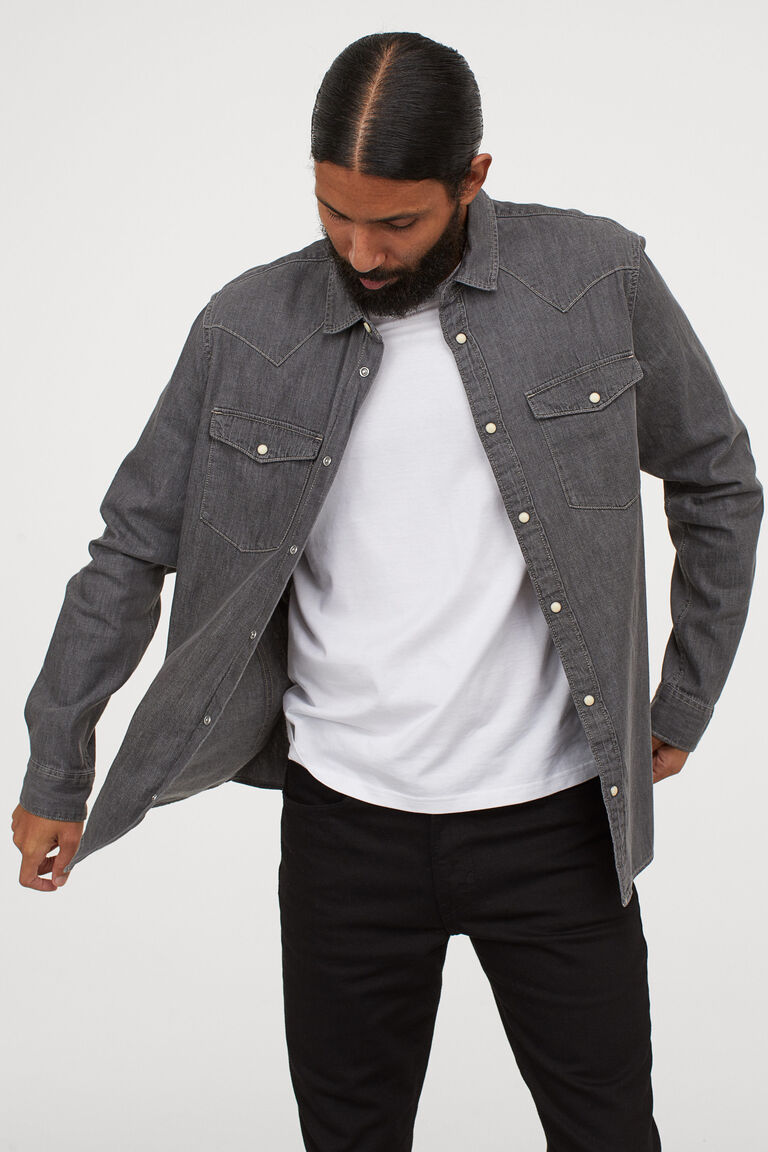 Cotton denim shirt