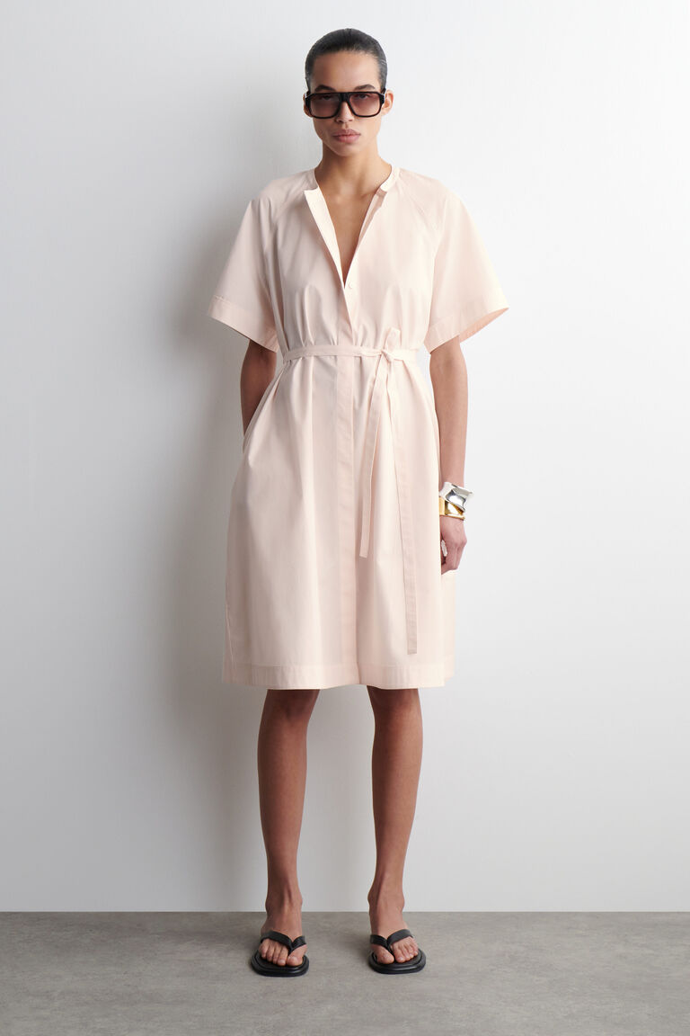 RAGLAN-SLEEVE COTTON MIDI DRESS