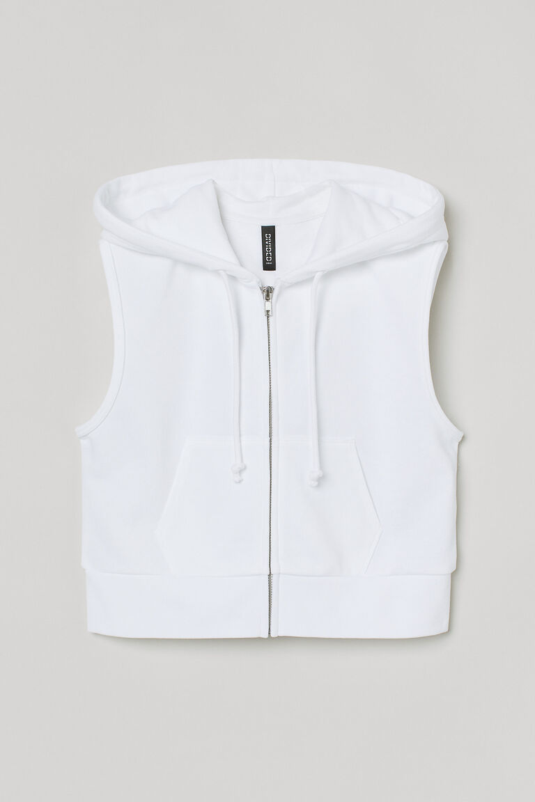 Sleeveless zipthrough hoodie