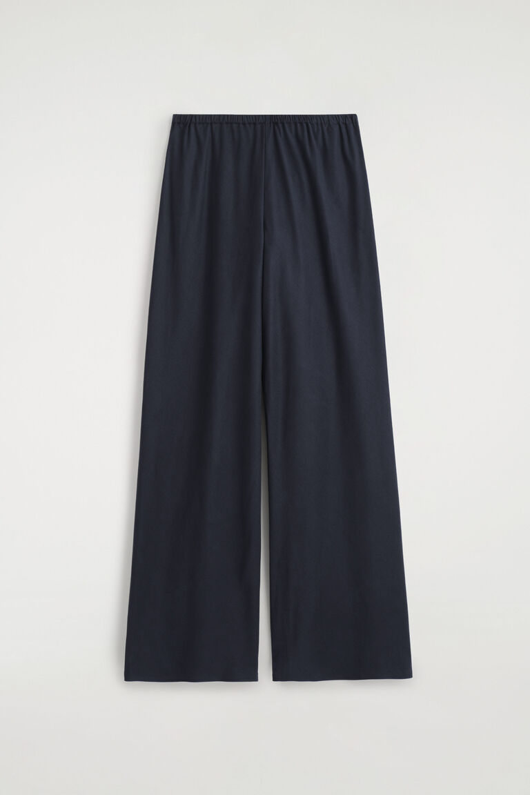 ELASTICATED WIDE-LEG TROUSERS