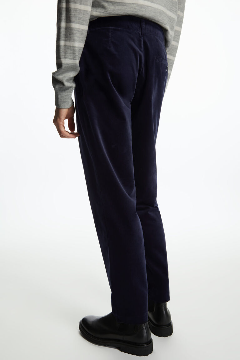 STRAIGHT-LEG COTTON-MOLESKIN TROUSERS