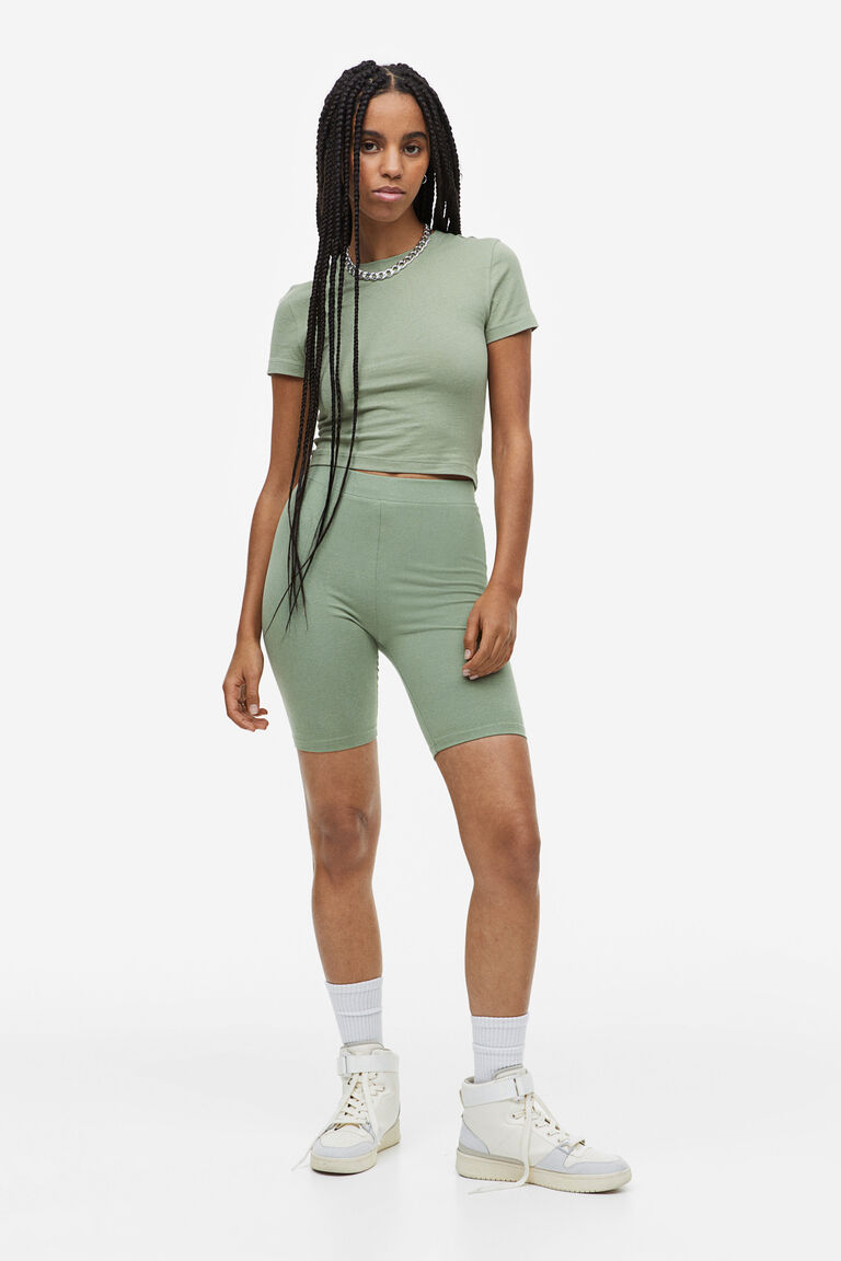 Maternity Olive Green Biker Shorts Outfit Maternity Bike Shorts