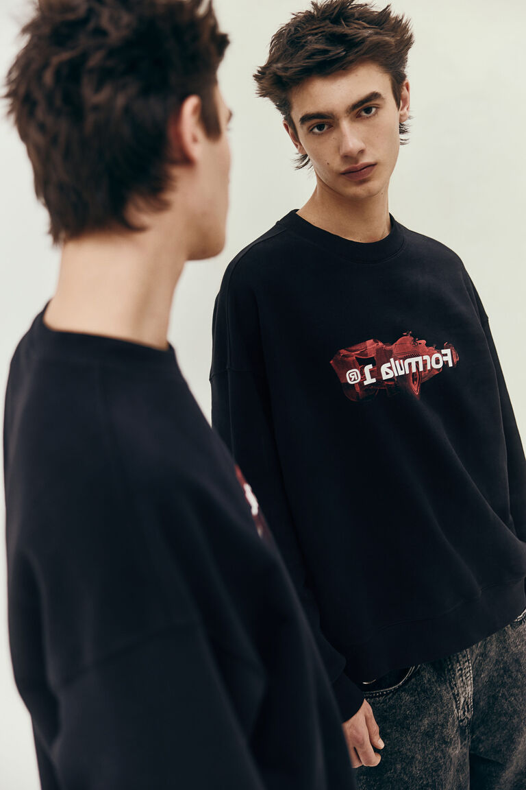 【関税/送料無料】D SQUARED2*Cool Fit printed sweatshirt Dsquared2 ICON Brushed Cotton COOL FIT Crew-Neck Sweatshirt