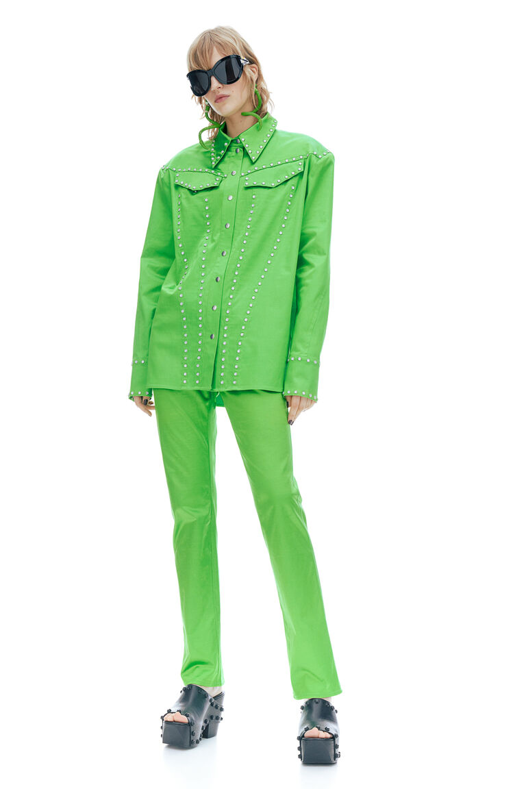 Satin sheen trousers