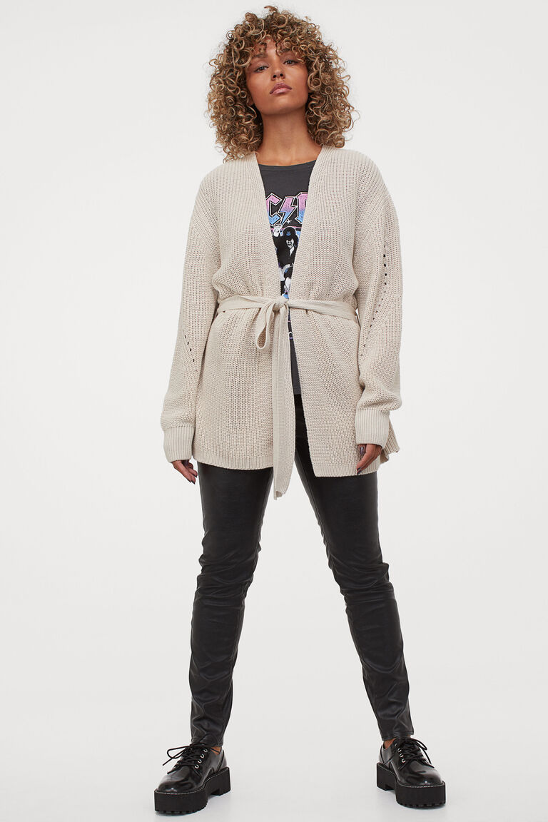 Cardigan with a tie belt