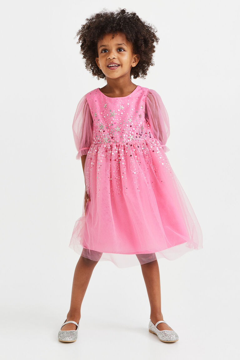 16014 Black Transparent Tulle Detail Sequins Dress main image 1