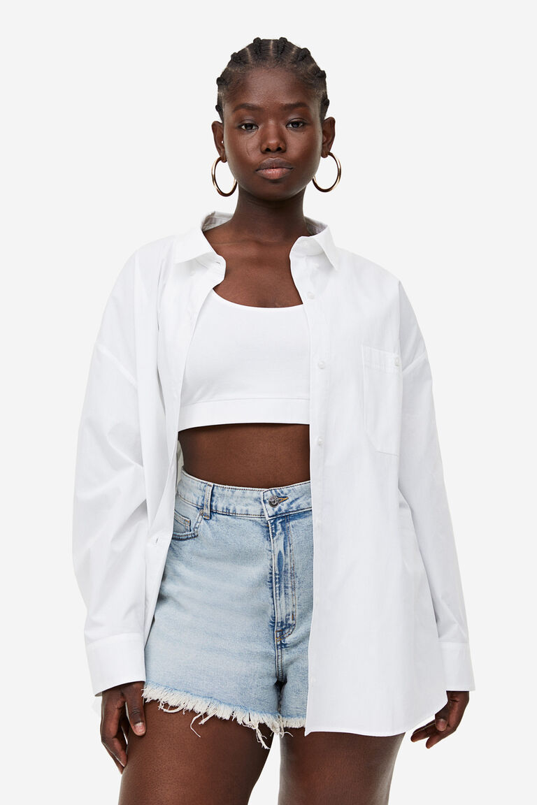 Oversized poplin shirt