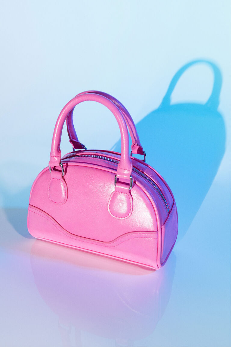 Mini jacquard-weave bowling bag