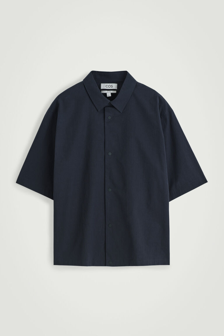 DRAWCORD-HEM COTTON SHIRT