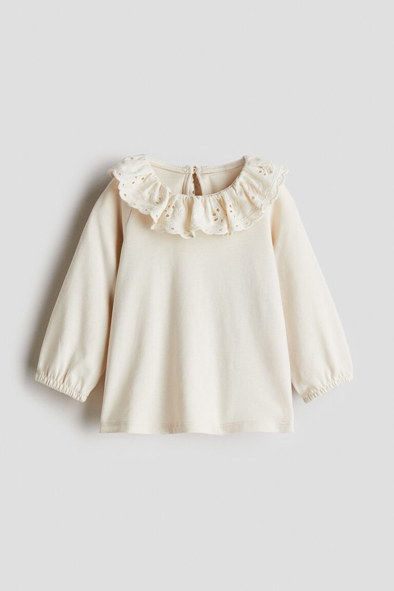 Broderie anglaise-collared top