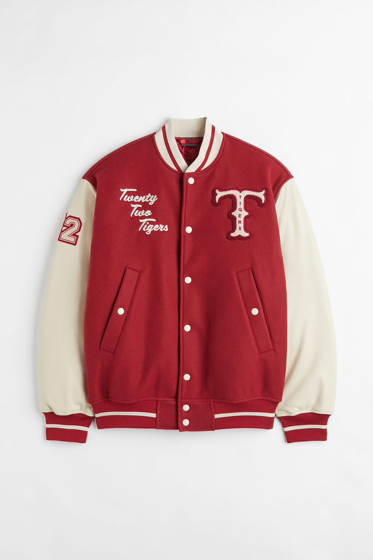 Embroidered baseball jacket