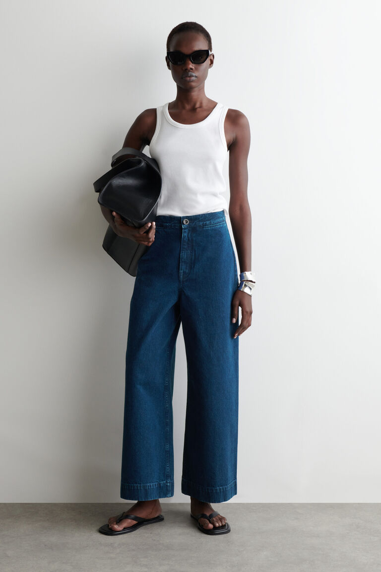 WIDE-LEG DENIM TROUSERS