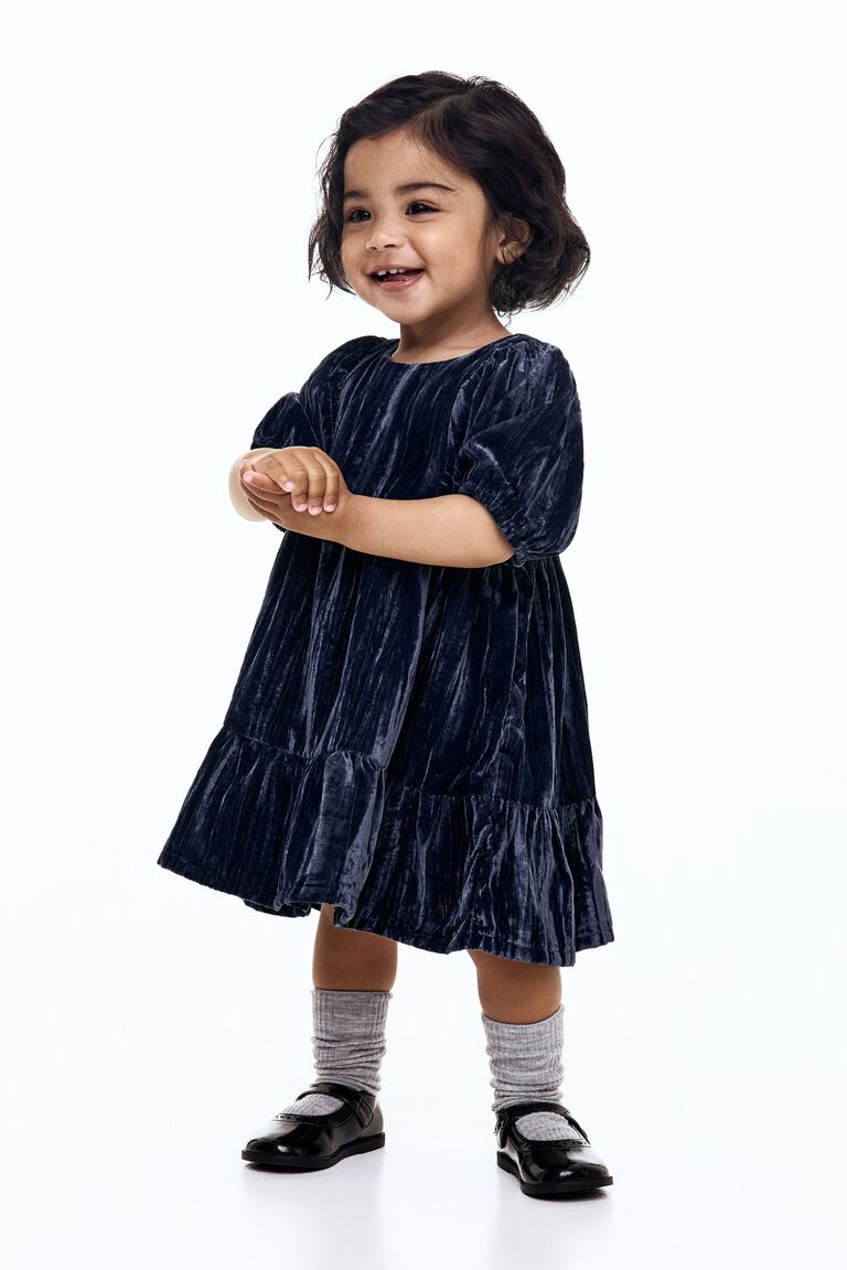 Crushed-velvet dress