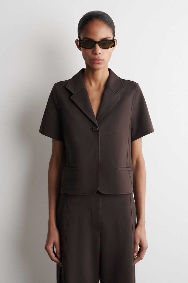 TWILL-JERSEY SHORT-SLEEVED BLAZER