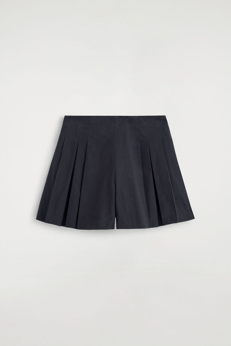 PLEATED COTTON SHORTS